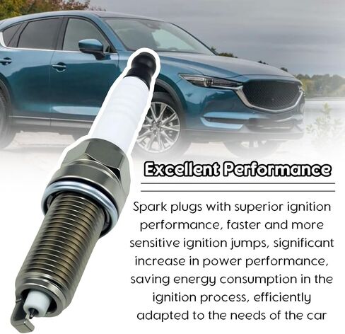 Set of 4 Iridium Spark Plugs Compatible with Toyota Yaris Scion iA Mazda 3 6 CX-3 CX-30 CX-5 CX-50 MX-5 Miata 1.5L 2.0L 2.2L 2.3L 2.5L L4, Replace For 94124 ILKAR7L11 in Kuwait