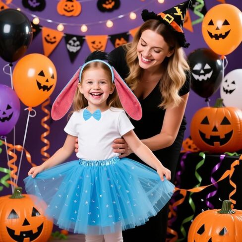 مجموعة إكسسوارات حمار زرقاء مكونة من 4 قطع للنساء - تتضمن عصابة رأس على شكل أذن حمار وذيل ربطة عنق مع مستلزمات لعب الأدوار لشخصيات كرتونية، ومجموعات تنكرية للهالوين قراءة كتاب يوم اللباس in Kuwait