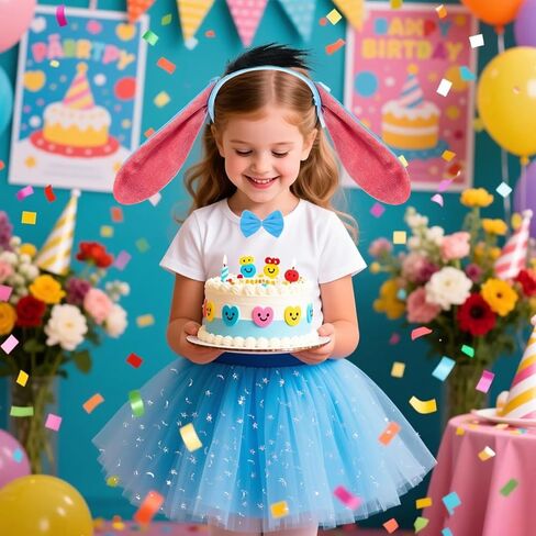 مجموعة إكسسوارات حمار زرقاء مكونة من 4 قطع للنساء - تتضمن عصابة رأس على شكل أذن حمار وذيل ربطة عنق مع مستلزمات لعب الأدوار لشخصيات كرتونية، ومجموعات تنكرية للهالوين قراءة كتاب يوم اللباس in Kuwait