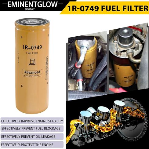 فلتر الوقود 1R-0749 متوافق مع مجموعة عناصر فلتر الوقود لمحرك Caterpillar Cat يستبدل 1R-0749، 1R0712، 1R1712، 1R0762، FF5473، FF211، FF1056، FF5264، BF7587، BF7299، P551319 مجموعة من 6 in Kuwait