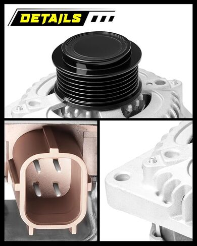 Oktiger Upgraded Alternator for Honda Odyssey 2011 2012 2013 Ex Ex-l Lx Touring Elite 3.5L, Pilot 2012-2015, for Ridgeline 2012-2014, V6 12V 130A Clockwise 6-Groove Pulley, OE 31100-RV0-A01 11573N in Kuwait