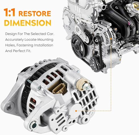 New Alternator 2.4L 2.4 fit for Mitsubishi Galant 2000 2001 2002 2003, 85Amp, Replace AMT0165, A2TB5791, 400-48153, 13898, 13898N in Saudi Arabia