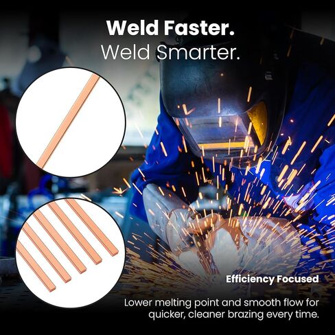 22 PCS Brazing Rods AWS BCuP-5 15% Silver Solder Phos Copper Brazing Alloy Flat Welding Rods 0.050"x1/8"x10" for HVAC, Refrigeration, and Industrial Applications in Saudi Arabia