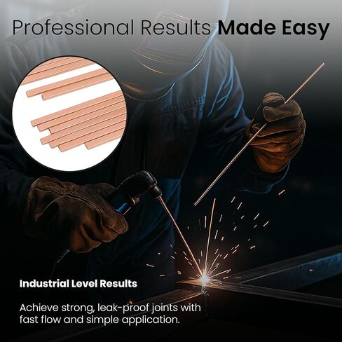 22 PCS Brazing Rods AWS BCuP-5 15% Silver Solder Phos Copper Brazing Alloy Flat Welding Rods 0.050"x1/8"x10" for HVAC, Refrigeration, and Industrial Applications in Saudi Arabia
