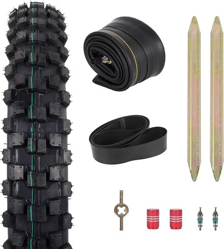 (1-Pack) 80/100-19 6PR Wear-Resistant Dirt Bike Tire & 2.75/3.00-19 Heavy Duty Inner Tube Set | Replacement for Surron Light Bee X, Talaria Sting MX + Free Tools in Saudi Arabia