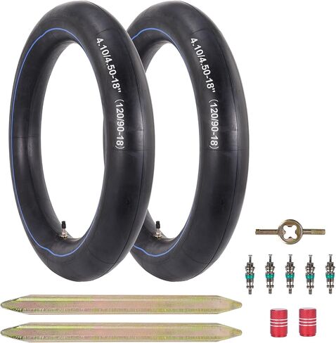 ZANGOME (عبوتان) أنبوب داخلي للدراجة الترابية شديد التحمل 4.10/4.50-18 بوصة مع صمام مستقيم TR4 لإطارات الدراجات النارية 110/80-18، 110/90-18،110/100-18،120/80-18،120/90-18،100/100-18 in Kuwait