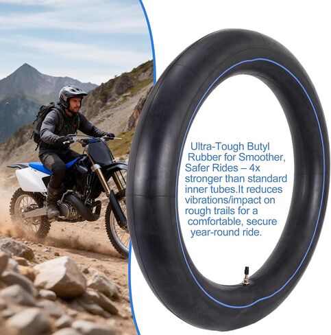 ZANGOME (عبوتان) أنبوب داخلي للدراجة الترابية شديد التحمل 4.10/4.50-18 بوصة مع صمام مستقيم TR4 لإطارات الدراجات النارية 110/80-18، 110/90-18،110/100-18،120/80-18،120/90-18،100/100-18 in Kuwait