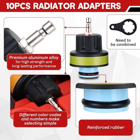 18PCS Radiator Pump Pressure Tester Kit | Coolant Pressure Tester Kit Cooling System Pressure Tester Kit for Automotive Cooling System Water Tank Leakage Detection in Saudi Arabia