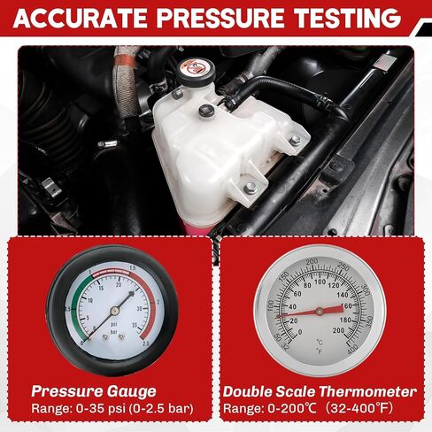 18PCS Radiator Pump Pressure Tester Kit | Coolant Pressure Tester Kit Cooling System Pressure Tester Kit for Automotive Cooling System Water Tank Leakage Detection in Saudi Arabia