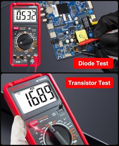 جهاز اختبار متعدد MY8906B TRMS مقياس متعدد رقمي 750 فولت-1000 فولت يقيس جهد تيار مستمر/تيار متردد تيار مستمر/تيار متردد، ثنائيات استمرارية المقاومة، ترانزستور التردد، ترانزستور HEF NCV، كشف الأسلاك الحية in Kuwait
