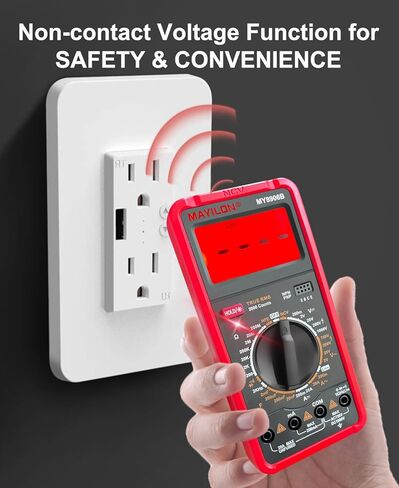 جهاز اختبار متعدد MY8906B TRMS مقياس متعدد رقمي 750 فولت-1000 فولت يقيس جهد تيار مستمر/تيار متردد تيار مستمر/تيار متردد، ثنائيات استمرارية المقاومة، ترانزستور التردد، ترانزستور HEF NCV، كشف الأسلاك الحية in Kuwait