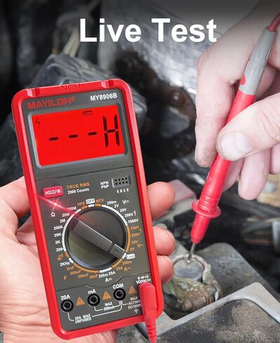 جهاز اختبار متعدد MY8906B TRMS مقياس متعدد رقمي 750 فولت-1000 فولت يقيس جهد تيار مستمر/تيار متردد تيار مستمر/تيار متردد، ثنائيات استمرارية المقاومة، ترانزستور التردد، ترانزستور HEF NCV، كشف الأسلاك الحية in Kuwait