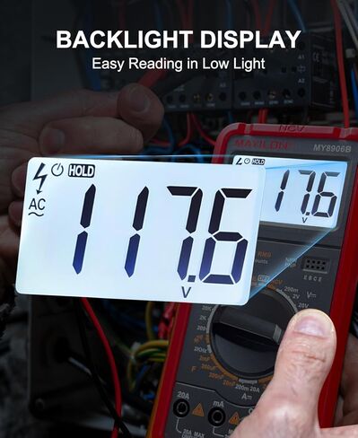 جهاز اختبار متعدد MY8906B TRMS مقياس متعدد رقمي 750 فولت-1000 فولت يقيس جهد تيار مستمر/تيار متردد تيار مستمر/تيار متردد، ثنائيات استمرارية المقاومة، ترانزستور التردد، ترانزستور HEF NCV، كشف الأسلاك الحية in Kuwait