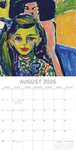 تقويم حائط مربع 2026 - عرض شهري 12 × 12 بوصة، موضوع فني، يتضمن 180 ملصقًا للتذكير in Kuwait