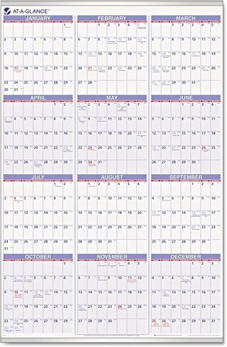 AT-A-GLANCE PM12-28 Recycled Yearly Wall Calendar, 24" x 36", 2015 in Saudi Arabia