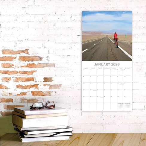 The Gifted Stationery 2026 Square Wall Calendar, Cycling, 16-Month Lifestyles Theme Hanging Calendar with 180 Reminder Stickers, Monthly Family Planner for Home & Creative Spaces, 30 x 30 cm in Saudi Arabia