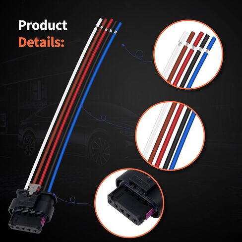 HiSport 4F0973705 Mass Air Flow Sensor Connector Harness - Compatible with Audi A3 A4 A5 A6 A7 A8 Q3 Q5 Q7 Volkswagen Arteon Atlas Beetle CC Golf Replaces 51909648 V24830035 in Saudi Arabia
