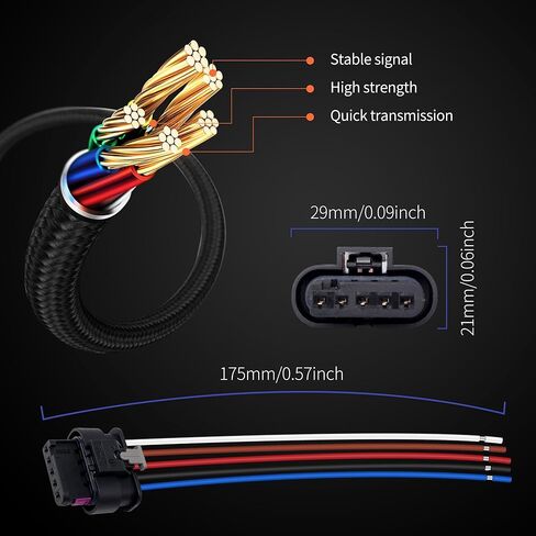 HiSport 4F0973705 Mass Air Flow Sensor Connector Harness - Compatible with Audi A3 A4 A5 A6 A7 A8 Q3 Q5 Q7 Volkswagen Arteon Atlas Beetle CC Golf Replaces 51909648 V24830035 in Saudi Arabia
