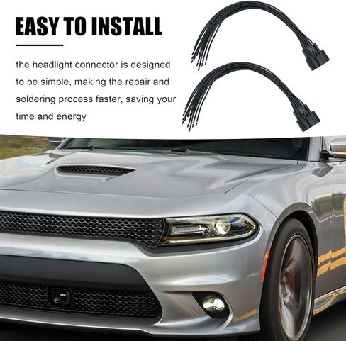 2PCS 68364272AA Halogen Headlight Connector Harness Pigtail, Replacement for Dodge Charger 2015 2016 2017 2018 in Saudi Arabia