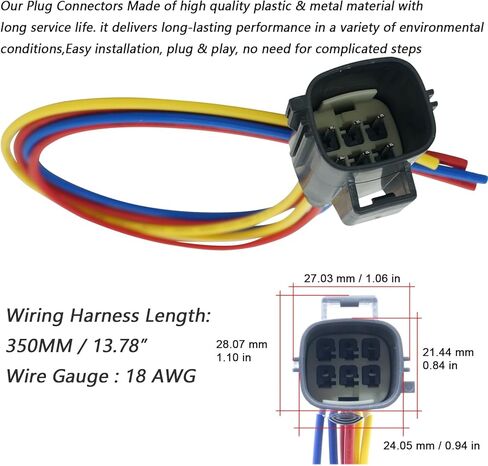 6 Wires Tail Lights Connector Compatible with Jeep Wrangler 2007-2017 / Jeep Wrangler JK 2018 Pigtail Plug Wiring Harness Replaced OE 55077890AC, 55077890AD in Saudi Arabia