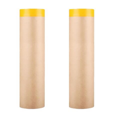 Painter's Pre-Taped Masking Paper and Masking Tape in one Kraft Paper Roll 18" x 50 Feet(Each roll) Paper is PRE-Folded Painters Paper with Tape 2 Pack in Saudi Arabia
