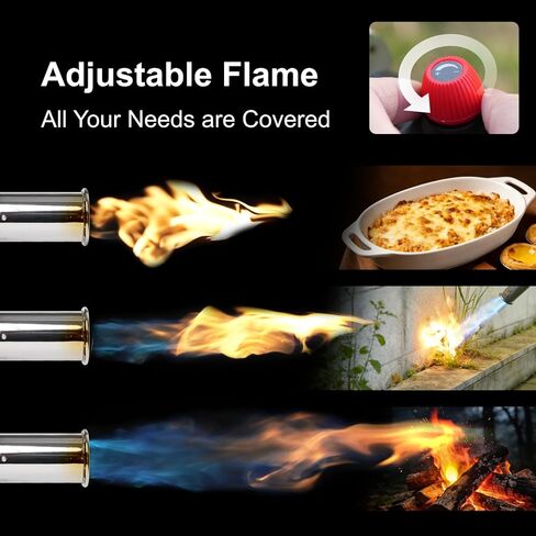 شعلة البروبان شديدة التحمل 3272 درجة فهرنهايت - شعلة احترافية متعددة الاستخدامات مع لهب قابل للتعديل للطهي والشواء والتخييم وحرق الأعشاب (الخزان غير متضمن) in Kuwait