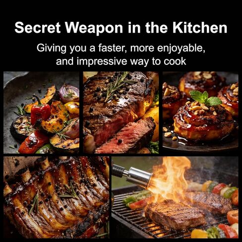 شعلة البروبان شديدة التحمل 3272 درجة فهرنهايت - شعلة احترافية متعددة الاستخدامات مع لهب قابل للتعديل للطهي والشواء والتخييم وحرق الأعشاب (الخزان غير متضمن) in Kuwait