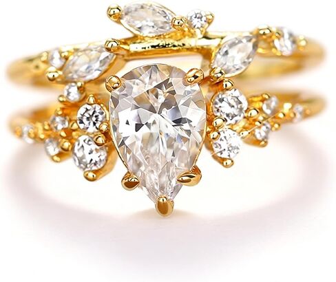 RKKOJJO 925 Sterling Silver Bridal Rings Sets AAA Cubic Zirconia CZ Full Diamond Engagements Rings Wedding 2 Pcs Promise Anniversary White Gold Rings for Women Size 7 in Kuwait