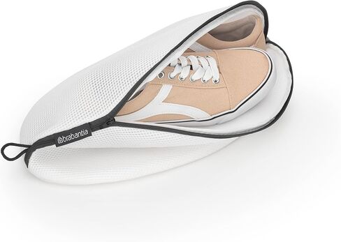 Brabantia Mesh Zip Up Sneaker Bag for Washing Machine (White) Laundry Protector for Cleaning Tennis Shoes, Running Shoes, Athletic Shoes in Saudi Arabia