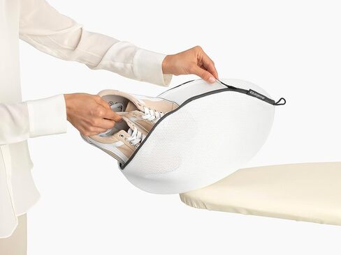 Brabantia Mesh Zip Up Sneaker Bag for Washing Machine (White) Laundry Protector for Cleaning Tennis Shoes, Running Shoes, Athletic Shoes in Saudi Arabia