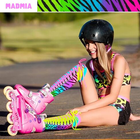 جوارب MADMIA Safari بطول الركبة - جوارب الأميرة الملونة للأطفال والكبار in Kuwait