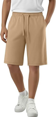 Boy's Casual Shorts Athletic Elastic Waist Drawstring Shorts with Pockets Stretchy Summer Sport Clothes for Kids in Kuwait