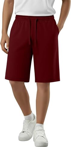 Boy's Casual Shorts Athletic Elastic Waist Drawstring Shorts with Pockets Stretchy Summer Sport Clothes for Kids in Kuwait