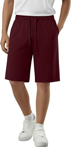 Boy's Casual Shorts Athletic Elastic Waist Drawstring Shorts with Pockets Stretchy Summer Sport Clothes for Kids in Kuwait