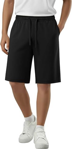 Boy's Casual Shorts Athletic Elastic Waist Drawstring Shorts with Pockets Stretchy Summer Sport Clothes for Kids in Kuwait