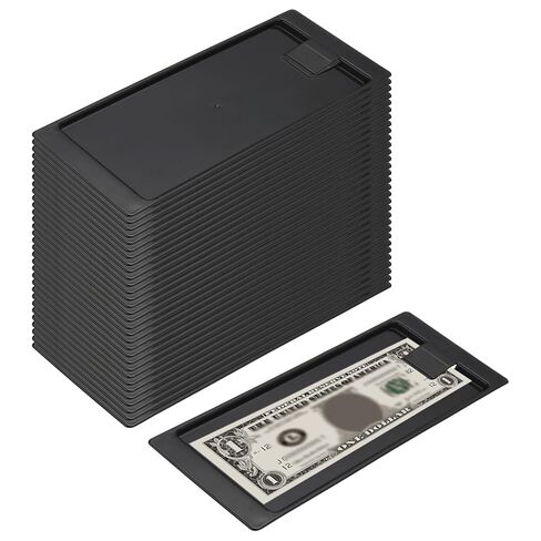PATIKIL Check Holders, Credit Cards Cash Tip Trays Waitress with Convenient Clip for Restaurants, Bars, Hotels, Coffee Shop, Store, Plastic Black, 16 Pack in Saudi Arabia