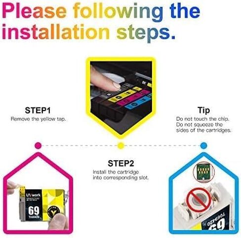 Uniwork Remanufactured Ink for 127 Ink Cartridge Replacement for Epson 127 Ink Cartridges T127 Ink for Workforce 545 845 645 WF-3540 WF-3520 WF-7010 WF-7510 WF-7520 NX530 NX625 Printer, 10 Pack in Saudi Arabia