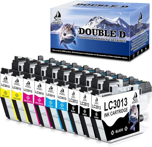 DOUBLE D LC3013 Ink Cartridges Compatible Replacement for Brother LC3013 LC3011 High Yield for Brother MFC-J491DW MFC-J497DW MFC-J895DW MFC-J690DW Printer (3 Black,2 Cyan,2 Magenta,2 Yellow) 9 Pack in Kuwait