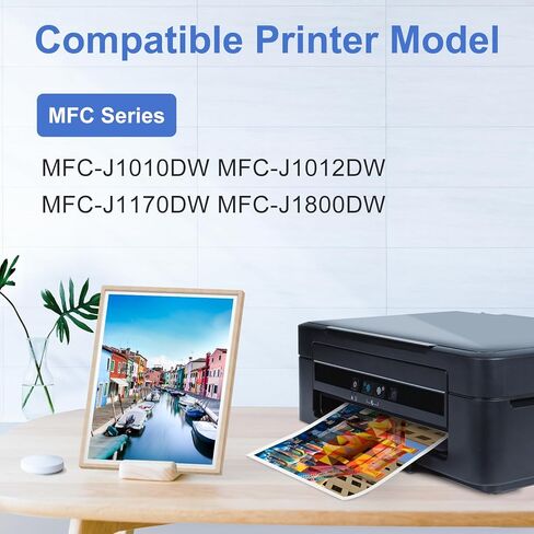 LC401 LC401XL Ink Cartridges Replacement for Brother LC401 Ink Cartridges LC401XL Work with MFC-J1010DW MFC-J1170DW MFC-J1012DW DCP-J1800DW DCP-J1140DW Printer (Black Cyan Magenta Yellow) 4 Pack in Kuwait