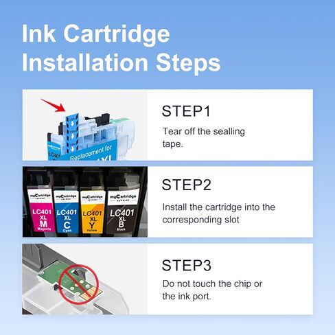 LC401 LC401XL Ink Cartridges Replacement for Brother LC401 Ink Cartridges LC401XL Work with MFC-J1010DW MFC-J1170DW MFC-J1012DW DCP-J1800DW DCP-J1140DW Printer (Black Cyan Magenta Yellow) 4 Pack in Kuwait