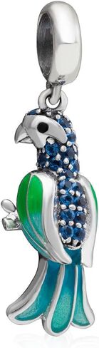Lucky Parrot Charm 925 Sterling Silver Bird Charm Animal Charm Birthday Charm for Pandora Charm Bracelet in Kuwait