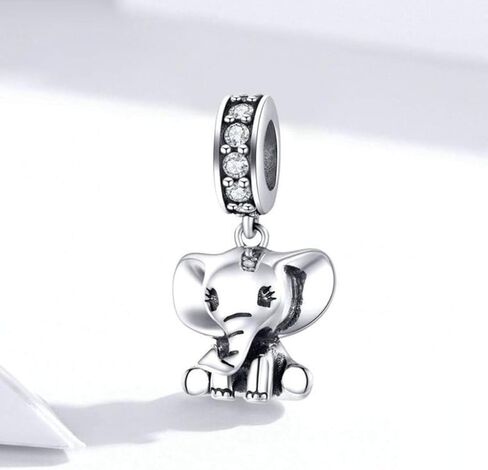 سحر Eternalll جميل للكلاب والقطط المحظوظة S925 خرز من الفضة الاسترليني على شكل حيوانات حيوانات أليفة خرز زجاج مورانو لسوار سحر خرز (سحر الفيل) in Kuwait