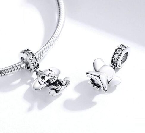 سحر Eternalll جميل للكلاب والقطط المحظوظة S925 خرز من الفضة الاسترليني على شكل حيوانات حيوانات أليفة خرز زجاج مورانو لسوار سحر خرز (سحر الفيل) in Kuwait