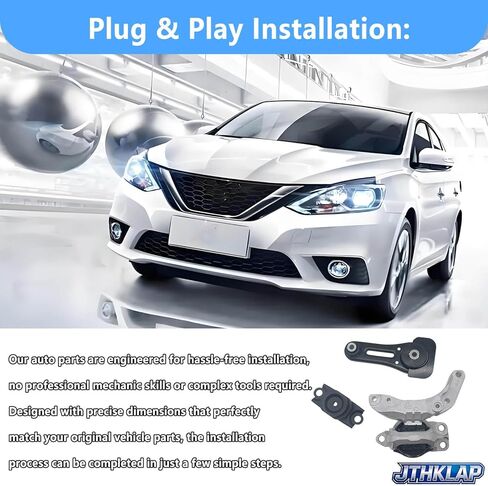 طقم محرك المحرك وناقل الحركة 3 قطع متوافق مع 2017-2024 Nissan Kicks & 2020-2024 Versa 1.6L - استبدال A4397 A4398 A4387 112105RA1A 12205RA0A 113609VA0A in Kuwait