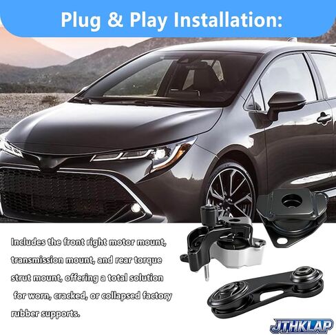 طقم محرك المحرك وناقل الحركة 3 قطع متوافق مع 2004-2009 Toyota Prius 1.5L L4 Hybrid - استبدال A42029 A4246 A4248 1230521190 1230621030 1236321030 in Kuwait