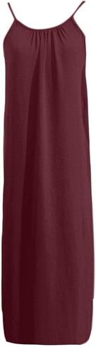 GaoCold Backless Cami Dresses for Women Low Back Housedress Casual Flowy Maxi Dress Sleeveless Solid Open Back Sundress in Saudi Arabia