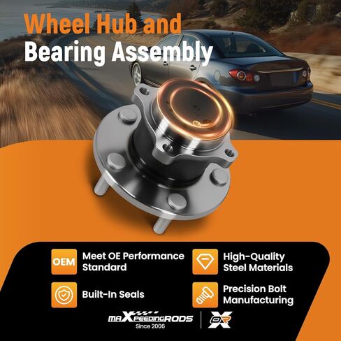maXpeedingrods 2PCS 512347 Rear Wheel Bearing and Hub Assembly for Mazda 3 2004-2013, 3 Sport 2009-2013, for Mazda 5 2006-2010 & 2012-2017, 5 Lug w/ABS Replace 512347, 29512347 in Saudi Arabia