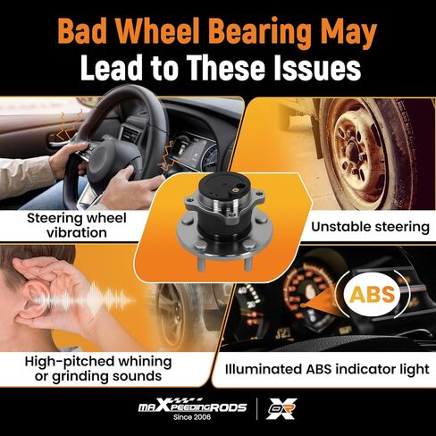 maXpeedingrods 2PCS 512347 Rear Wheel Bearing and Hub Assembly for Mazda 3 2004-2013, 3 Sport 2009-2013, for Mazda 5 2006-2010 & 2012-2017, 5 Lug w/ABS Replace 512347, 29512347 in Saudi Arabia