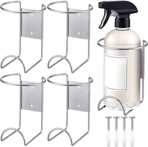 2 Pcs Spray Bottle Holder Heavy Duty Spray Can Holder Stainless Steel Storage Rack Garage Spray Can Organizer Wall Mount Craft Spray Bottle Rack with Hardware in Saudi Arabia