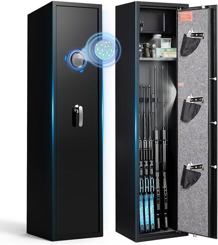 8-12 بندقية بصمة آمنة، لا تحتاج إلى تجميع، آمنة للبنادق والمسدسات، خزائن أسلحة للبنادق والبنادق، خزائن بندقية بيومترية مع أرفف قابلة للتعديل وخزانة داخلية in Kuwait